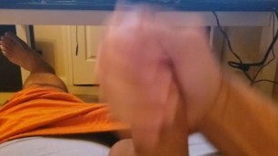 Watching old Cam Girl Videos Jerking my Hard Cock Moaning Cumshot