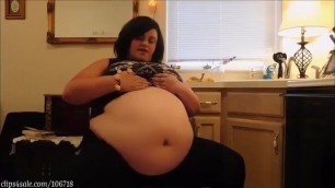 SSBBW Bloats her Huge Belly