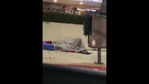 Homeless Guy Jerking off at the Street
