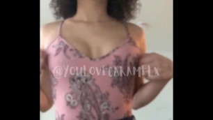 Cute little Titties Bouncing in a Tight Bodysuit