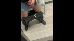 Jacking off in a Clothing Store Fitting Room Part 1