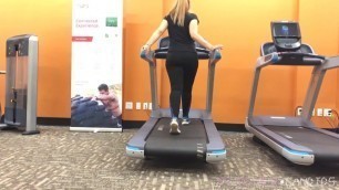 Blonde Latina on Treadmill Recorded while Running