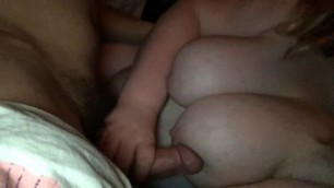 Rubbing his Thick Cock on my Nipples before Sucking