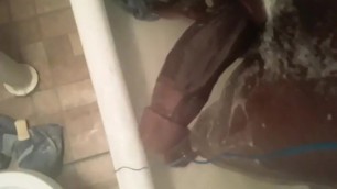 Beating my Monster Dick in Shower