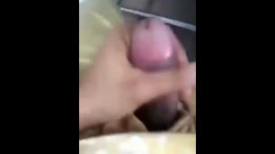 Jerking off in a Public Buss with my Fat Dick