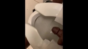 Stroking BBC in the Restroom at Work (huge Cumshot)