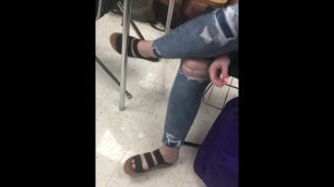 She keeps Teasing me with her Feet in Class