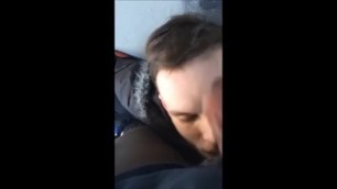 White Faggot Gets Facefucked Cum from BBC in Public