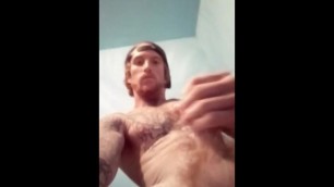 Tatted up Dude Jacking his Dick