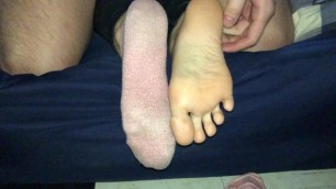 Playing with her Soft Soles (sock Removal) (instagram @qsoles11)
