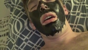 Watch me Stroke my Dick with a Charcoal Face Mask