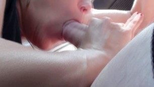 Road Head, Blowjob while Driving, Sloppy Camera Work but Great Cum Swallow!