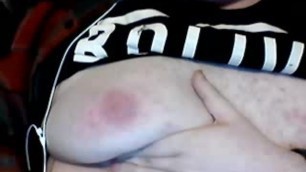 Chubby Slapping Tits on Cam