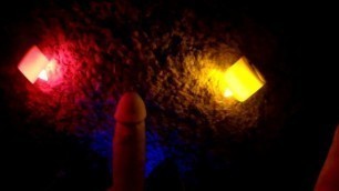 Male Masturbation in Colored Lights