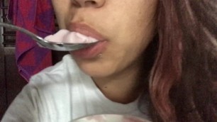 ASMR Sensual Yogurt Eating Sounds with my Dick Sucking Lips