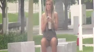 Upskirt Video on Blonde Girl at the Park