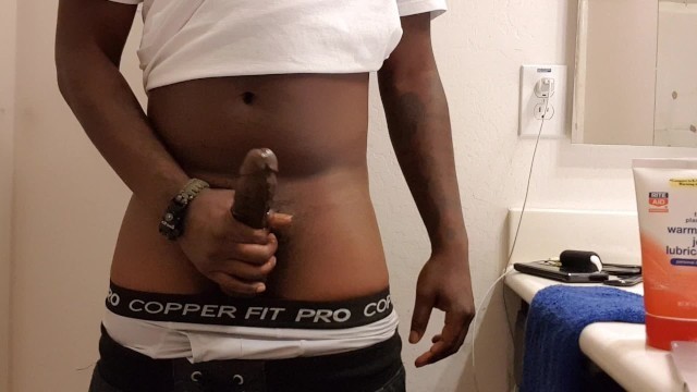 Lubed Black Dick Stroking BBC until Messy Cumshot