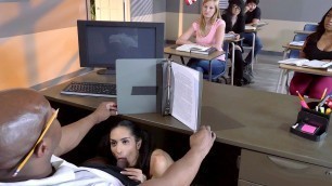 Tia Cyrus blows her PE teacher as he's giving his lecture - Porn Movies - 3Movs