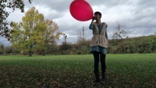 36 Inch Red Balloon Popping Outdoor